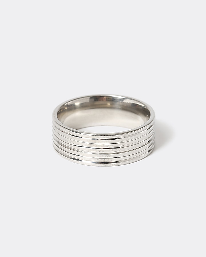 Silver Lined Steel Ring