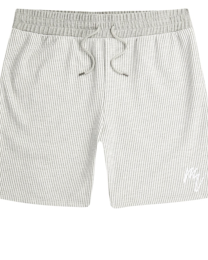 Maison Riviera grey stripe slim fit shorts