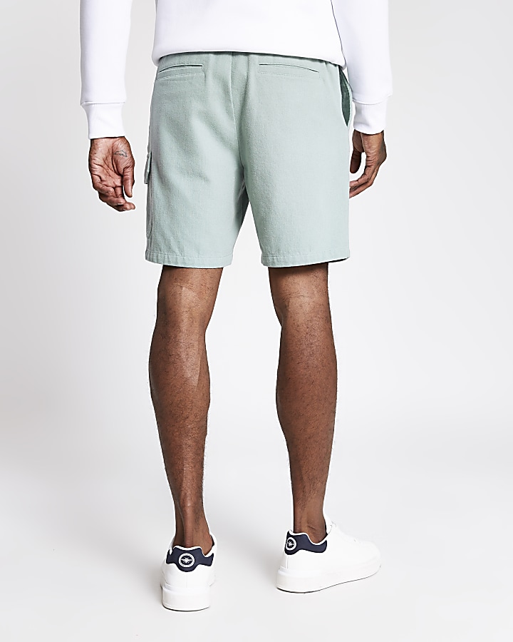 Light green slim fit shorts