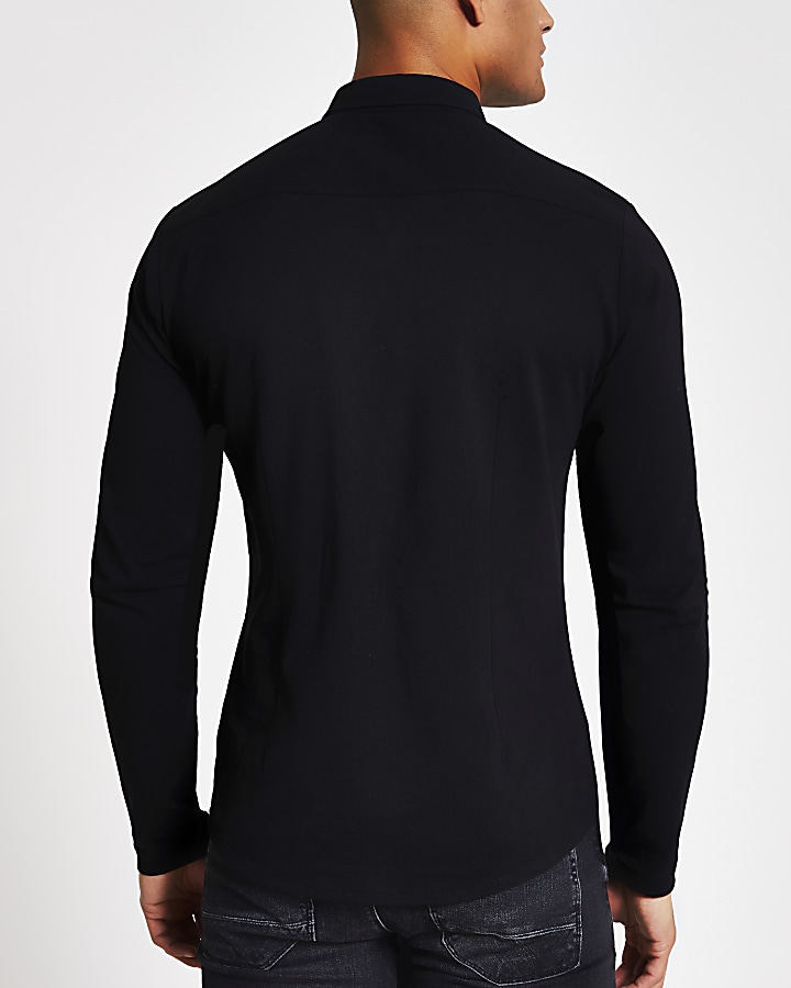 Maison Riviera black muscle long sleeve shirt