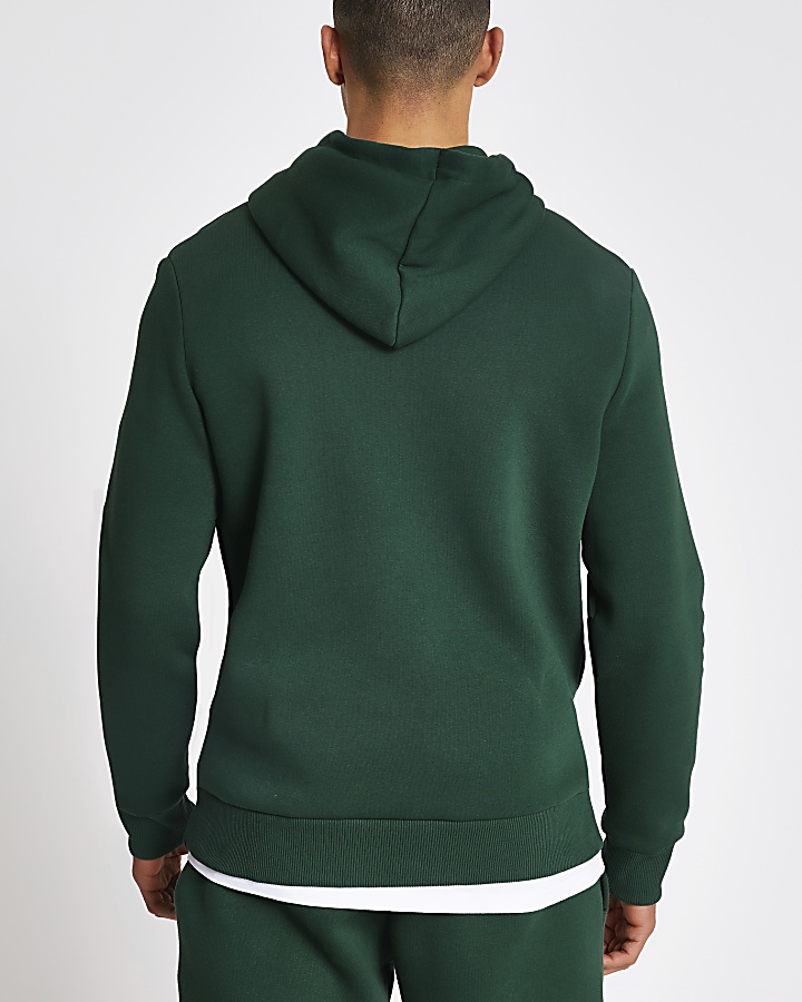 Prolific dark green slim fit hoodie