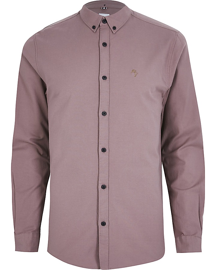 Big & Tall Purple Slim Oxford Shirt