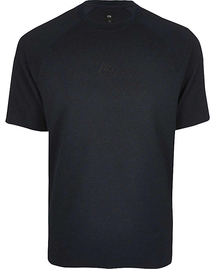 Maison Riviera navy textured slim fit T-shirt