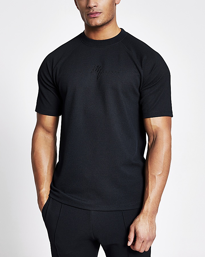Maison Riviera navy textured slim fit T-shirt