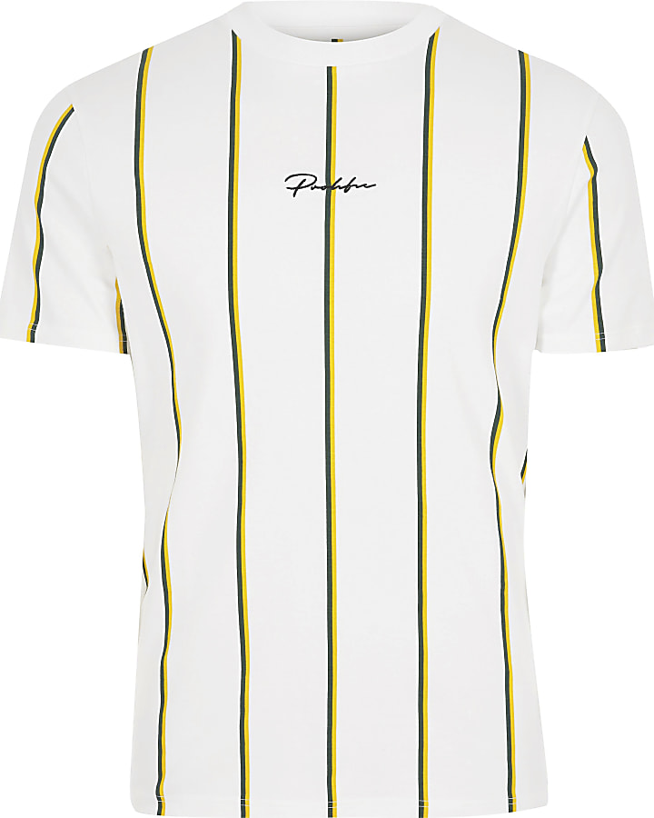 Prolific white stripe slim fit T-shirt