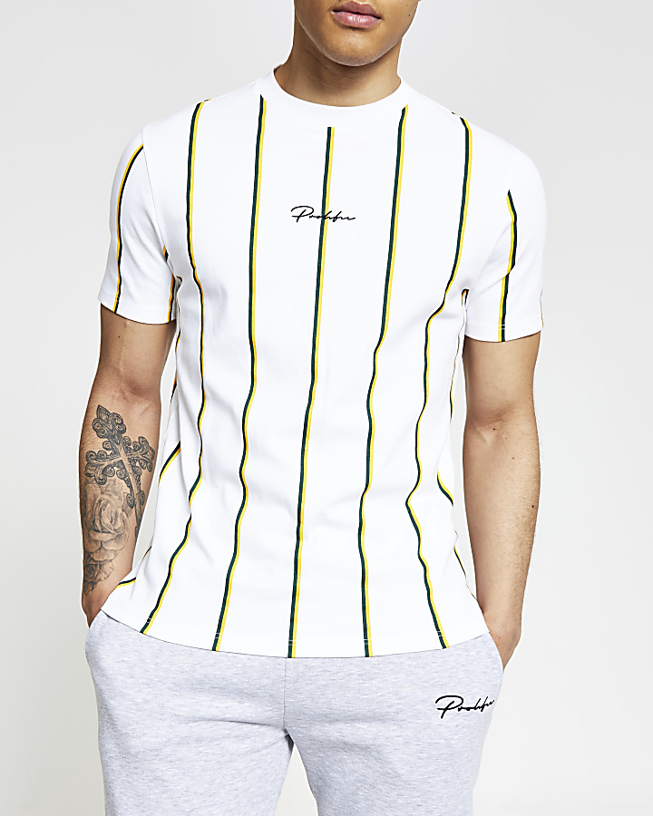 Prolific white stripe slim fit T-shirt