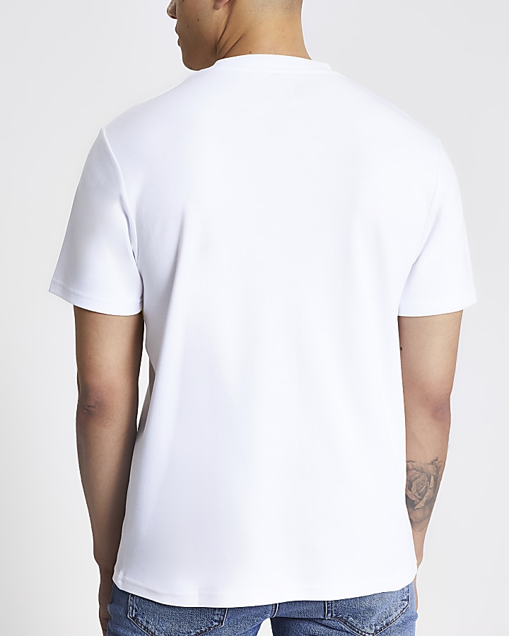 Prolific white colour blocked T-shirt