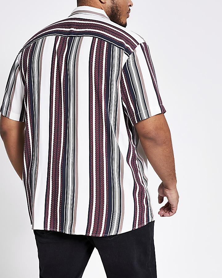 Big and Tall white stripe slim fit shirt