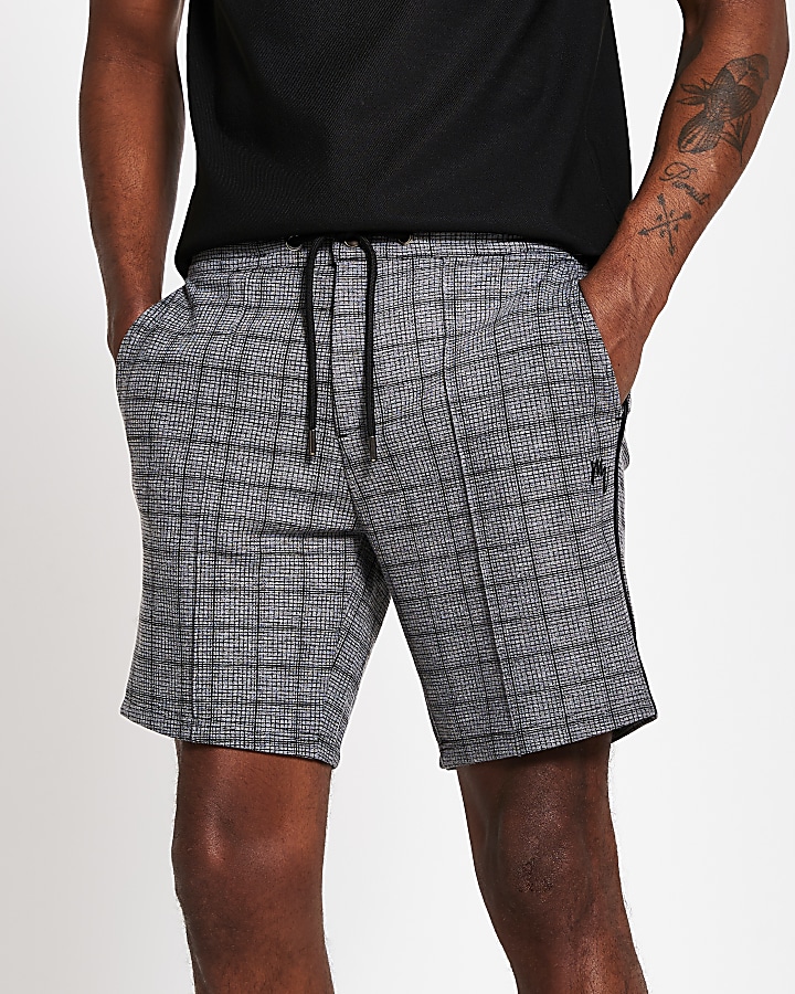 Maison Riviera grey check skinny fit shorts