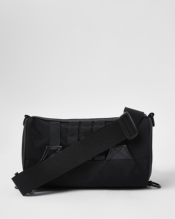 Black Webbing Barrel Bag