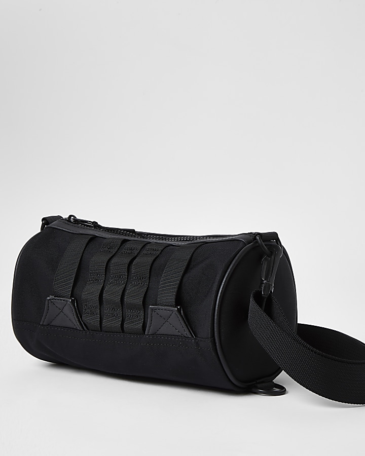 Black Webbing Barrel Bag
