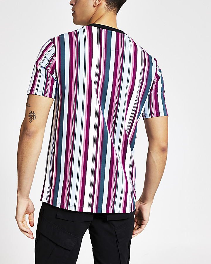 Maison Riviera pink stripe slim fit T-shirt