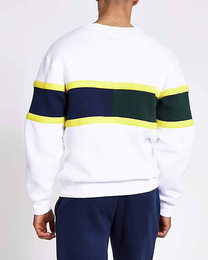 Prolific white colour blocked sweatshirt