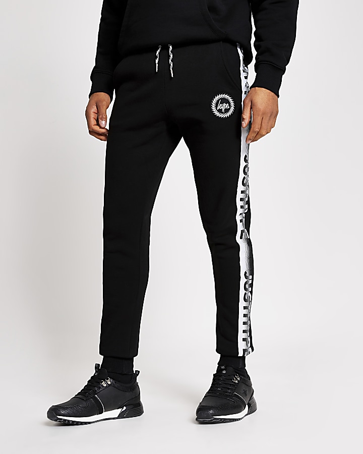 Hype black speckle tape side joggers