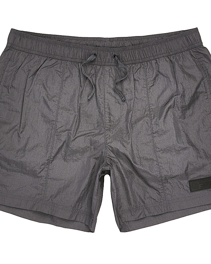 Pastel Tech grey drawstring swim shorts