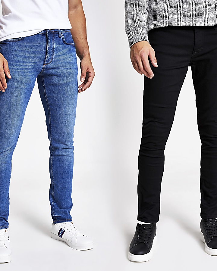 Black and blue skinny denim jeans 2 pack
