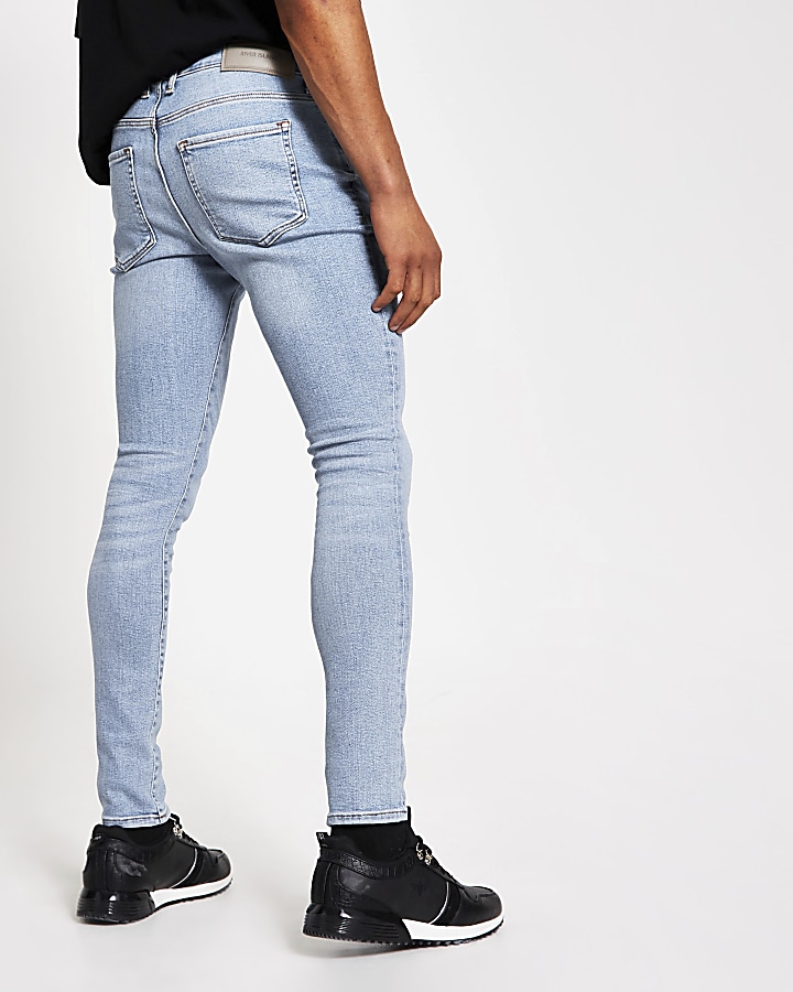 Light blue spray on skinny fit jeans