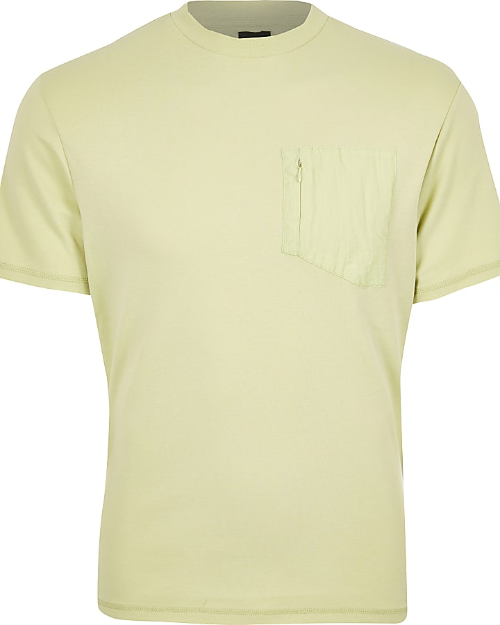 Pastel Tech green nylon pocket T-shirt