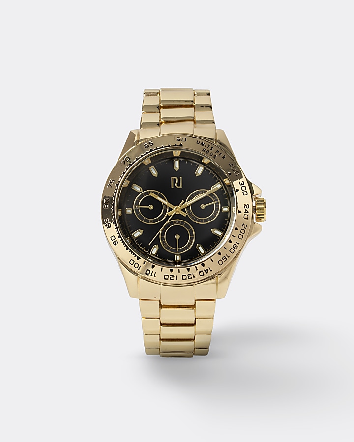 Gold colour link strap watch