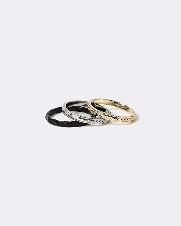 Mixed colour ring 3 pack