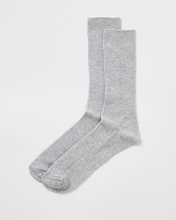 Grey ribbed socks