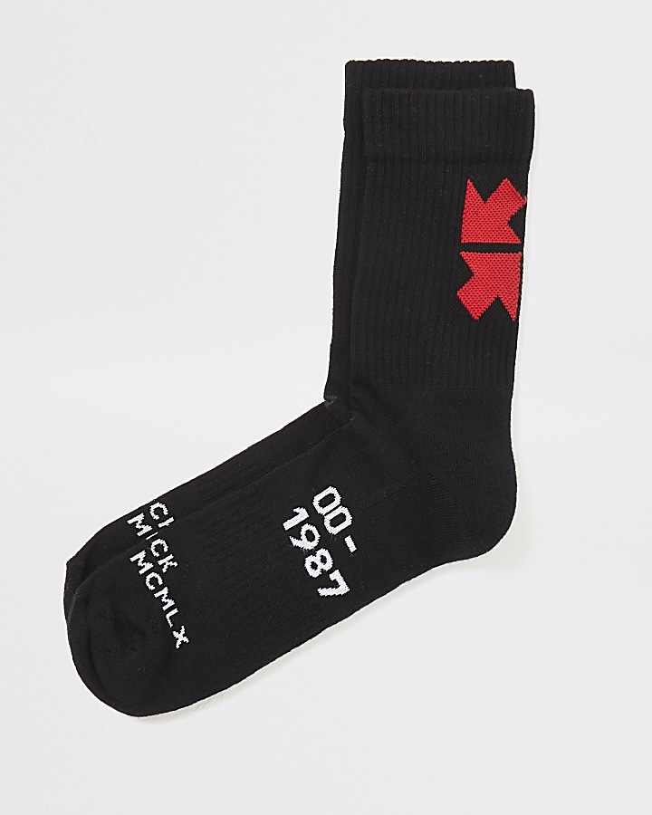 MCMLX black printed socks