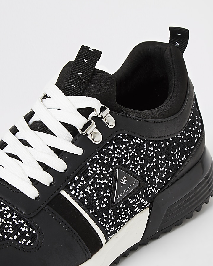 MCMLX black knitted lace-up trainers