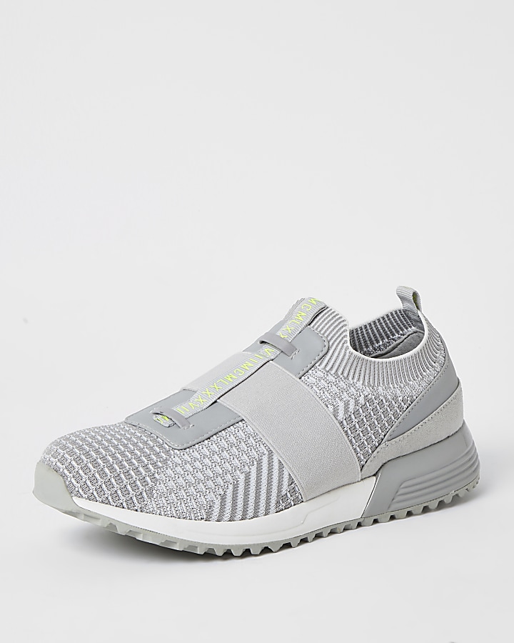 MCMLX grey elasticated knitted trainers