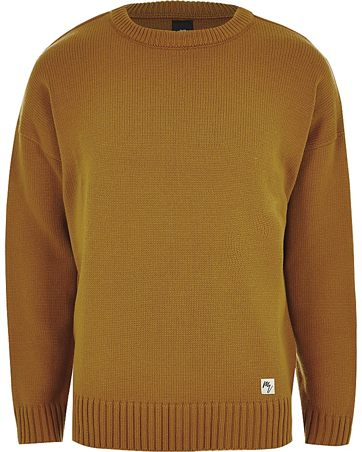 Mustard long sleeve oversized knitted jumper