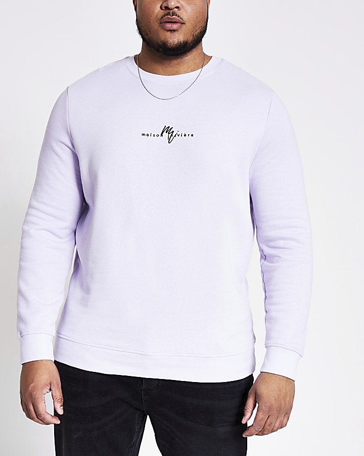 Big and Tall Maison Riviera purple sweatshirt