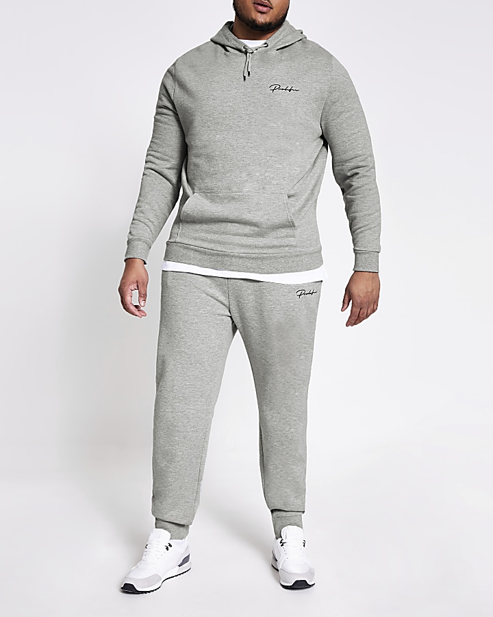 Big and Tall Prolific grey slim fit hoodie