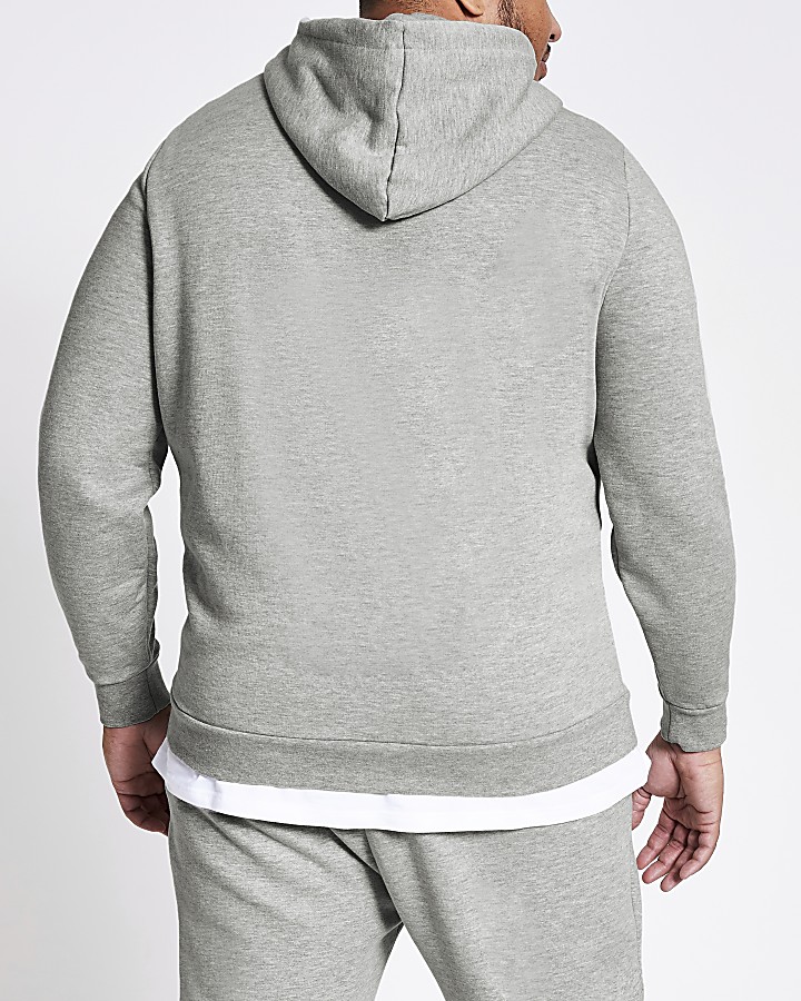 Big and Tall Prolific grey slim fit hoodie