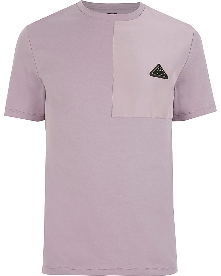 MCMLX purple contrast badge slim fit T-shirt
