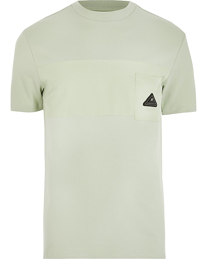 MCMLX light green nylon slim fit T-shirt