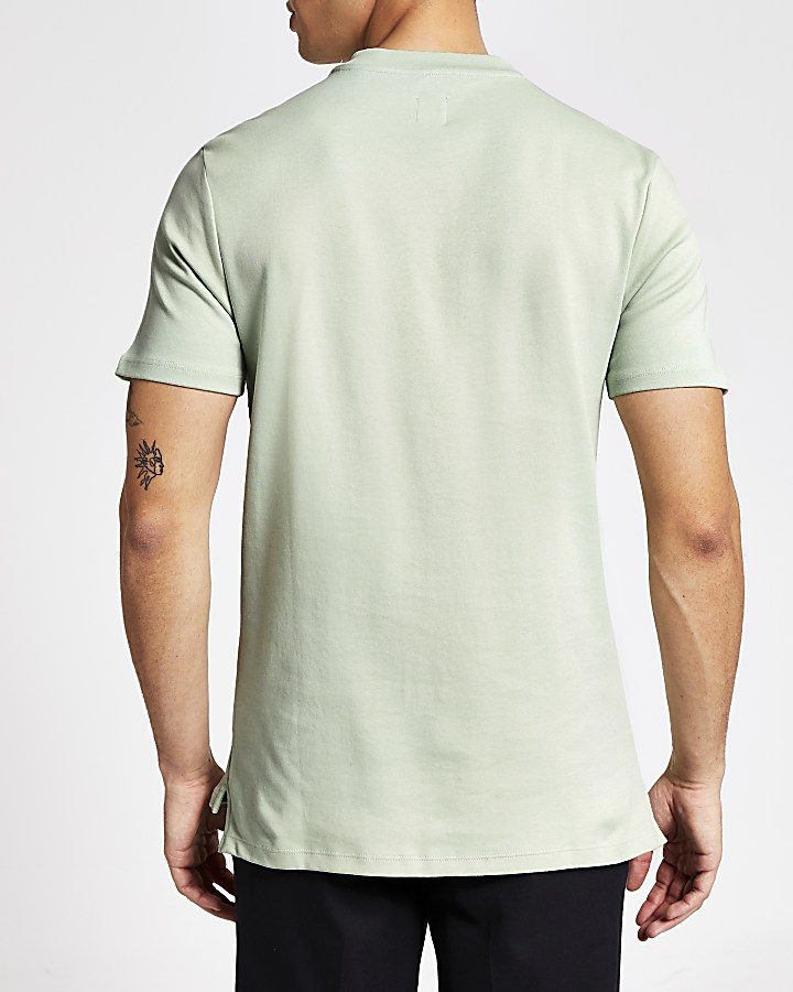 MCMLX light green nylon slim fit T-shirt