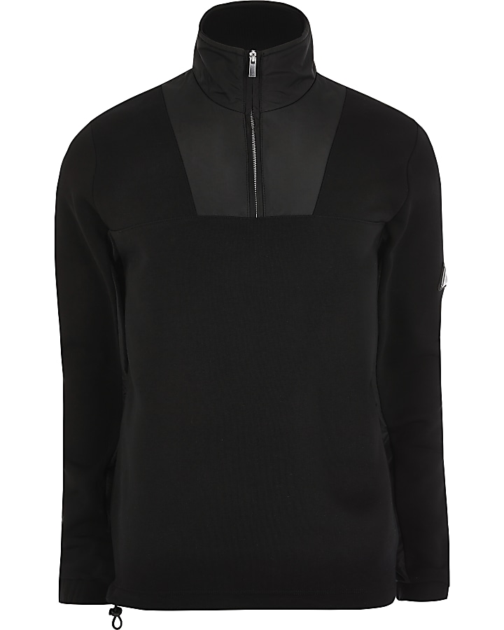 MCMLX black funnel neck slim fit sweatshirt