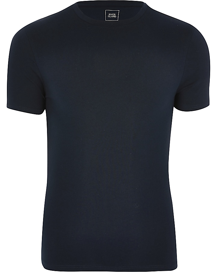 Navy muscle fit T-shirt
