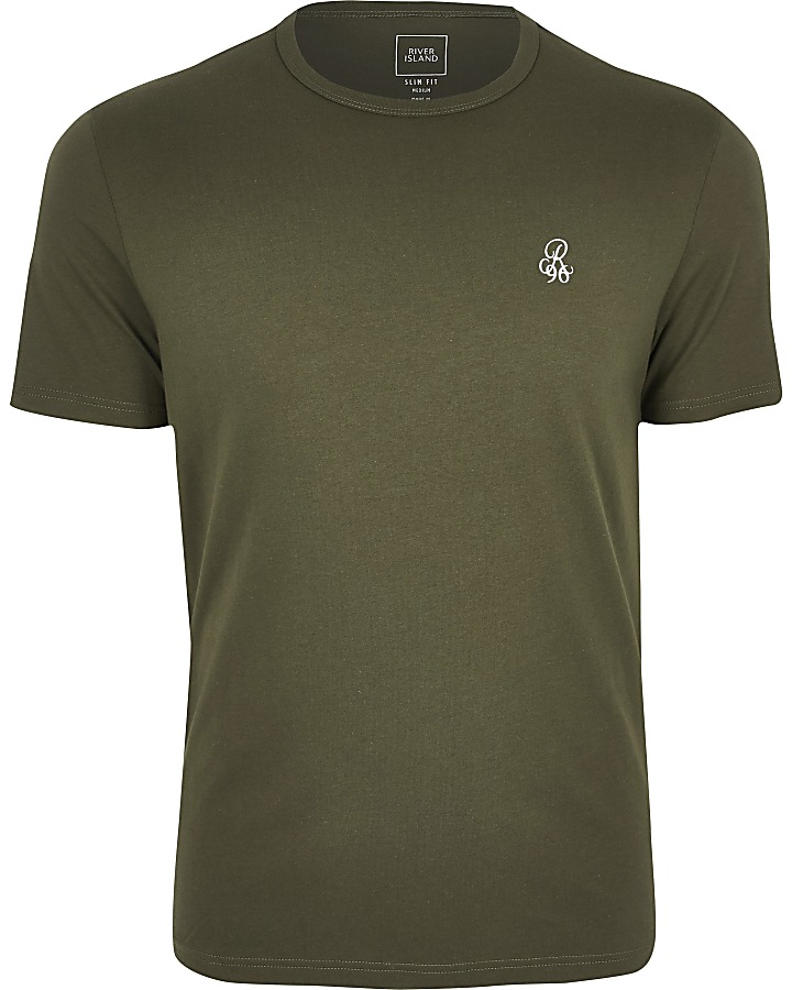 R96 khaki slim fit T-shirt