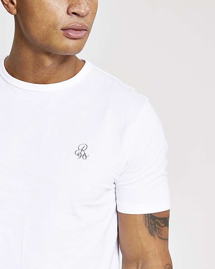 R96 white slim fit T-shirt