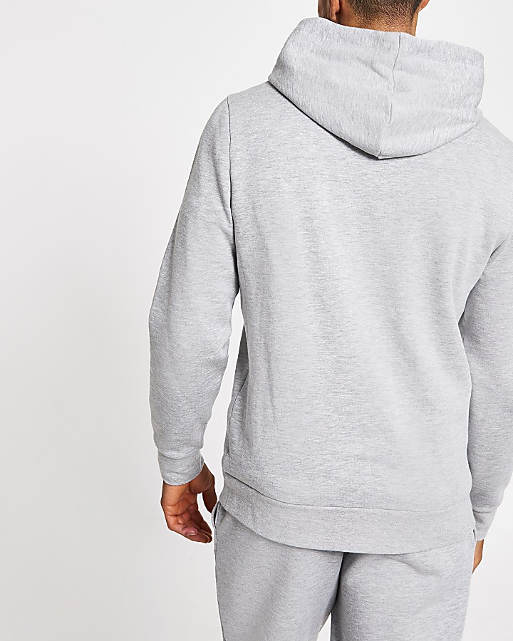 Prolific grey marl slim fit hoodie