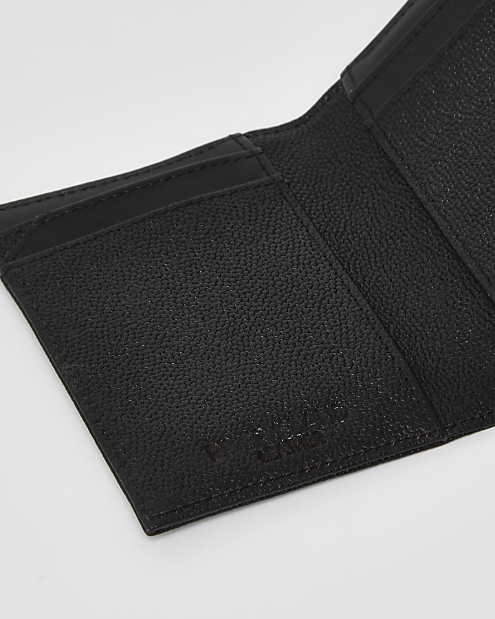 Black textured leather RIR fold out wallet