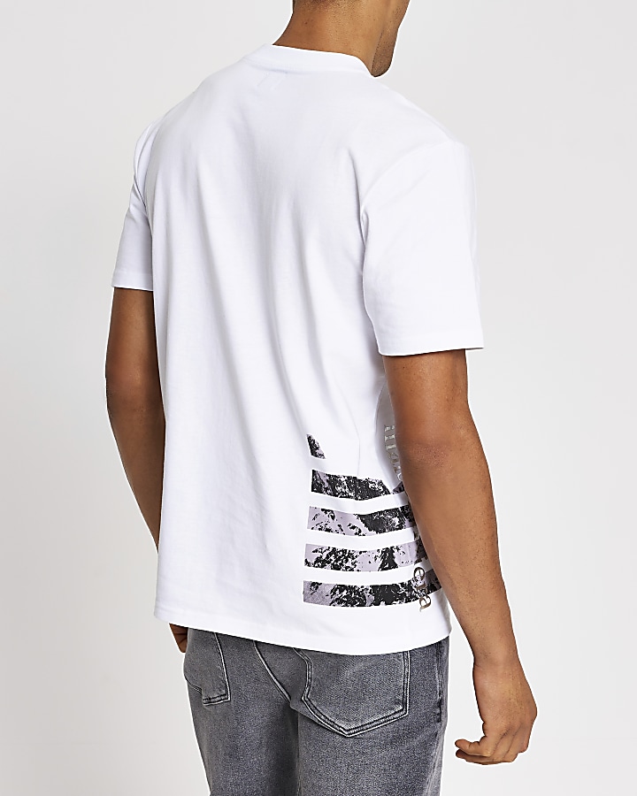 Maison Riviera white print slim fit T-shirt
