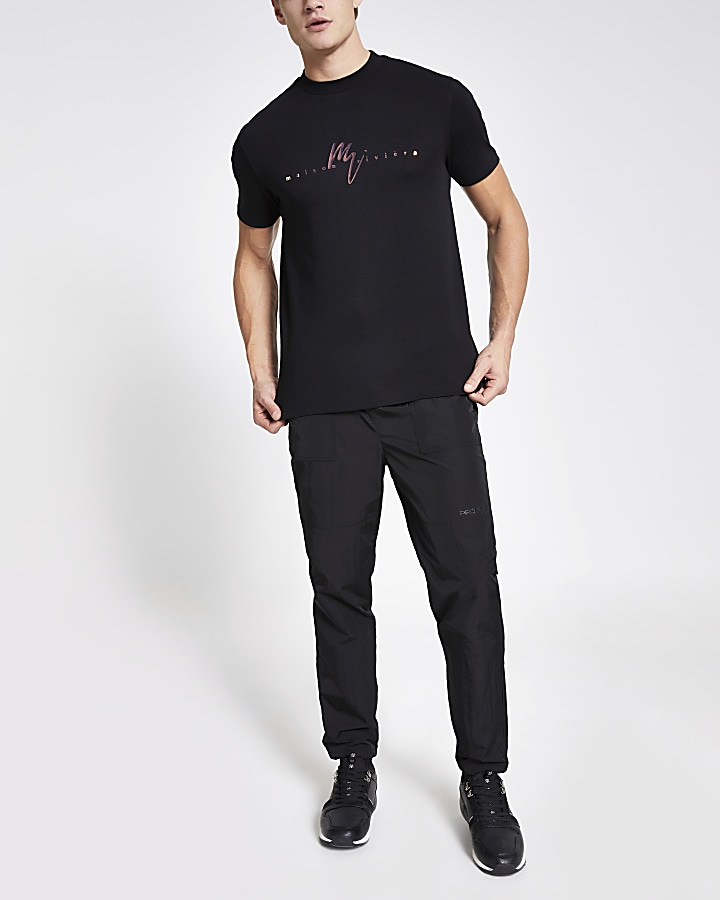 Maison Riviera black foil slim fit T-shirt