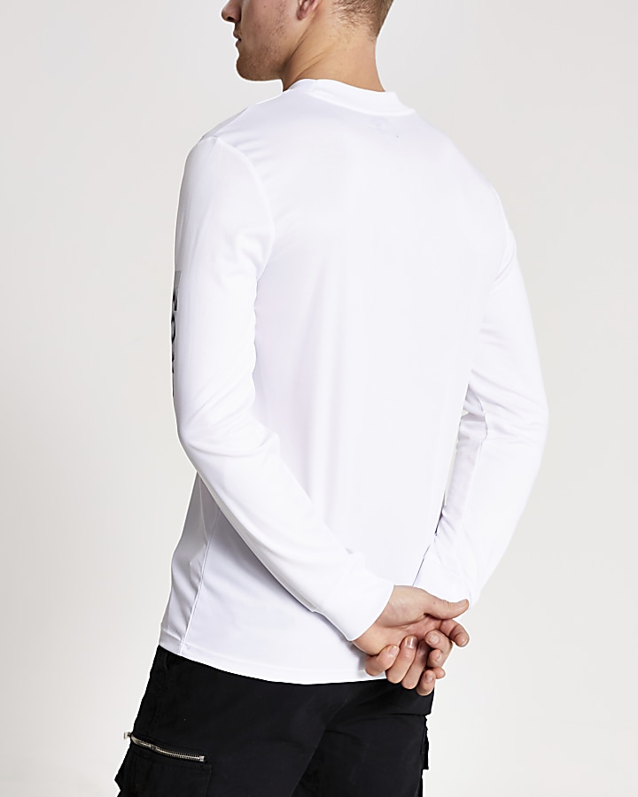 Concept white slim fit long sleeve T-shirt