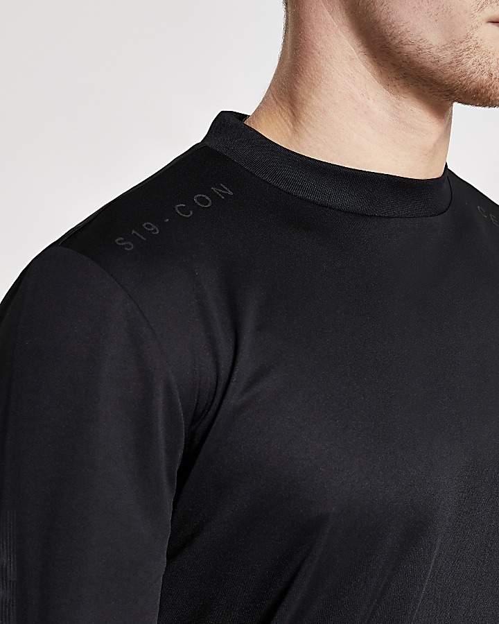 Concept black slim fit long sleeve T-shirt