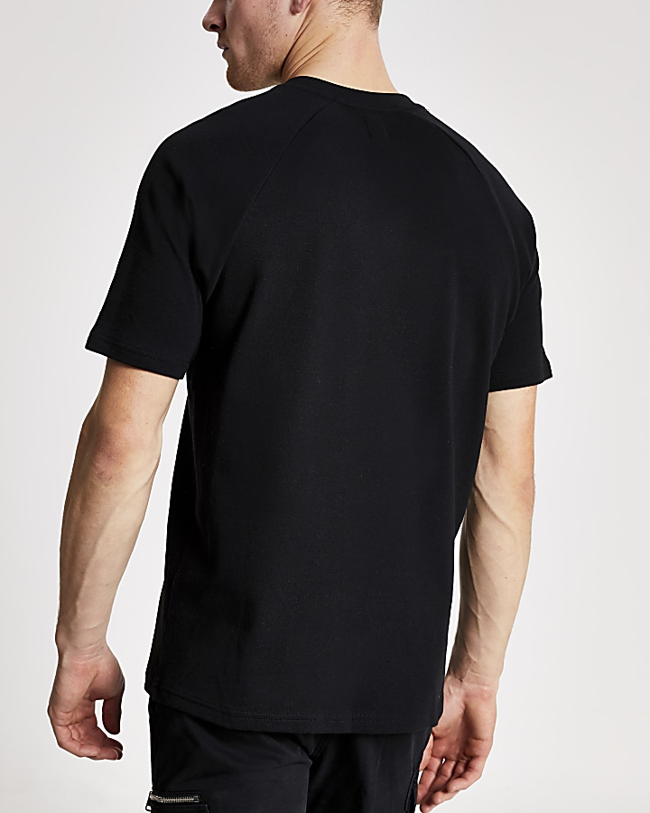 Concept white slim fit chest print-shirt
