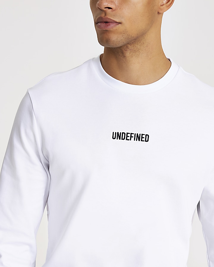 Undefined white tape side slim fit T-shirt