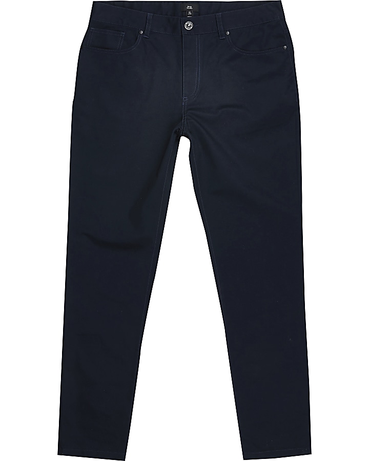 Navy skinny chino trousers