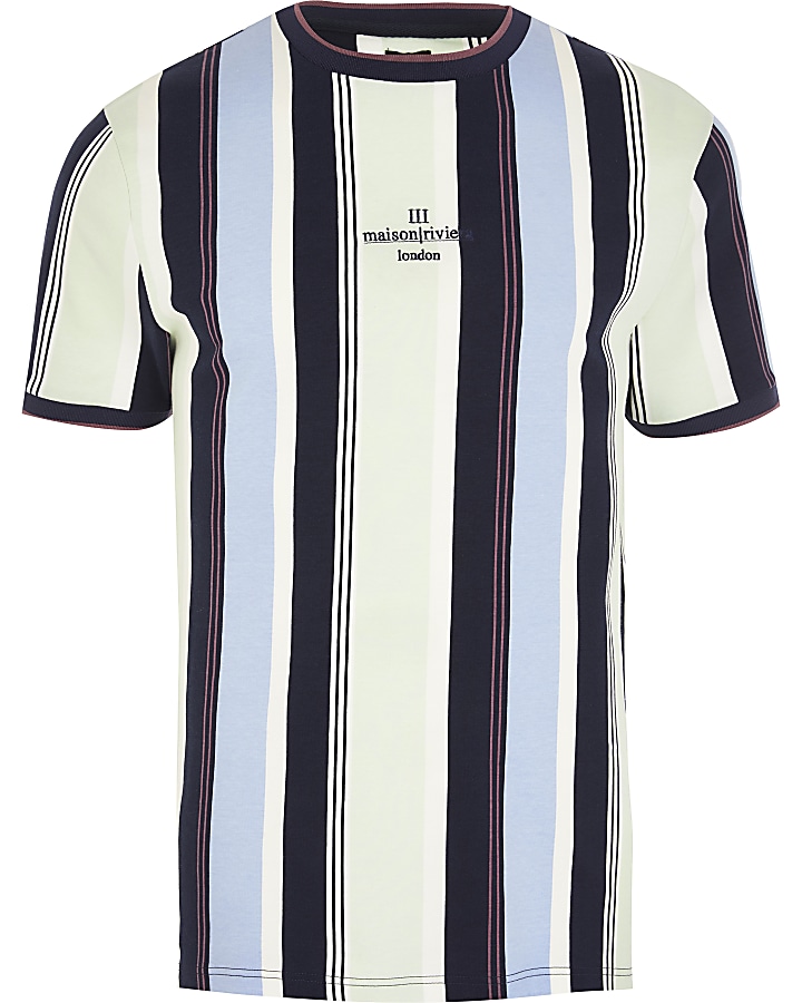 Maison Riviera blue stripe slim fit T-shirt