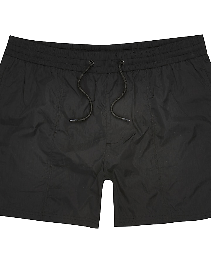 Pastel Tech black drawstring swim shorts